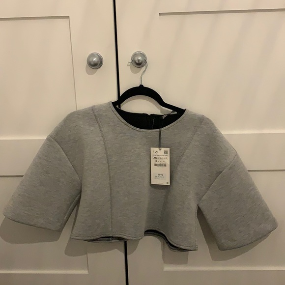 Zara GREY crop top - Picture 1 of 4